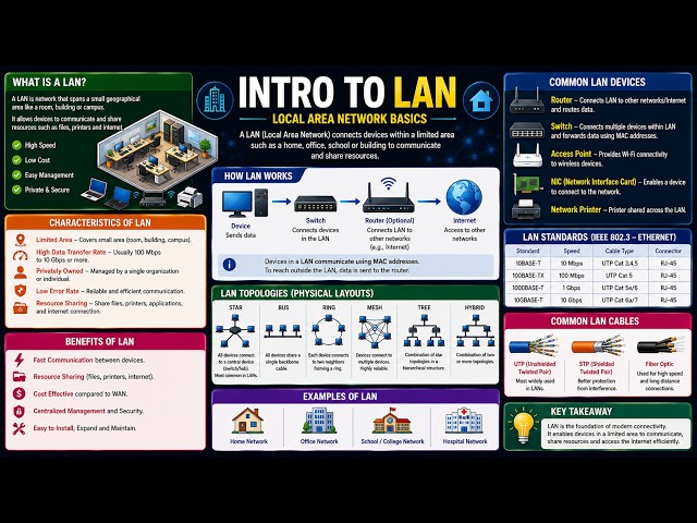 🌐 Intro to LAN | Local Area NetworkBasics | Networking Fundamentals