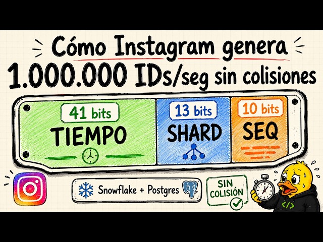 Cómo Instagram genera 1.000.000 de IDs por segundo sin colisiones (Snowflake + Postgres)