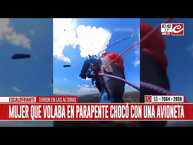 Shocking: she was paragliding peacefully... and crashed into a small plane!