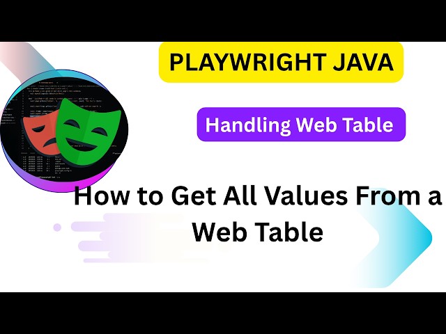 Playwright Java Web Table: Get & Print All Values Using Loops