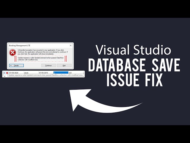 Visual Studio 2019 - Data-set Update Command Required..FIX! [MSQL]