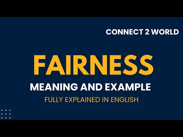 What Does  fairness Means || Meanings And Definitions With  fairness in ENGLISH