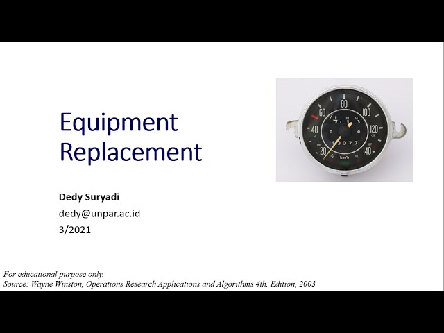 Week2.4 Equipment-Replacement Problem (Dynamic Programming)