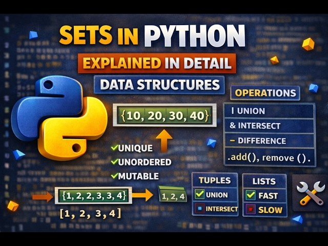 Sets in Python Explained in Detail | Data Structures #svcodeacademy  #sets #python #coding