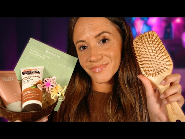ASMR The Summer Spa ☀️ Layered Sounds, Skincare, Hair Treatment