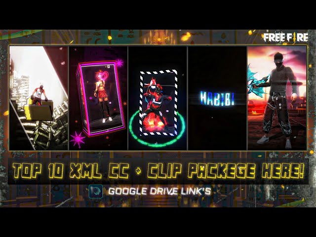 FREE FIRE TOP 10 XML CC + CLIPS | ( G - DRIVE ) 🔥| FREE FIRE CLIPS PACK | TOP 10 EMOTE CLIPS ⬇️ #ff