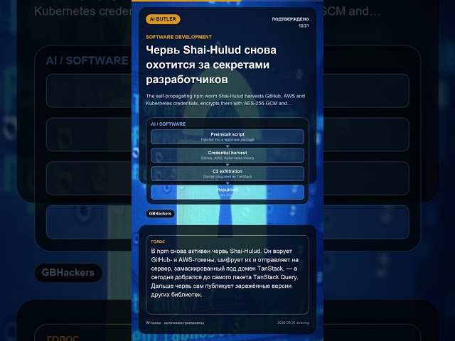 Вечерний брифинг — 31 августа 2026