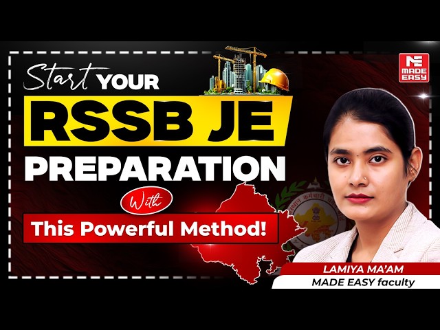 RSSB JE 2026 | How to Start Preparation & Crack JE Exam? | Lamiya Ma’am!