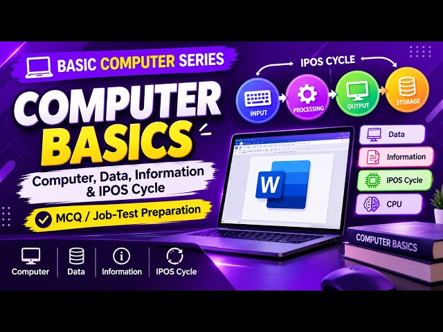 Computer Basics for Beginners | Data vs Information and IPOS Cycle