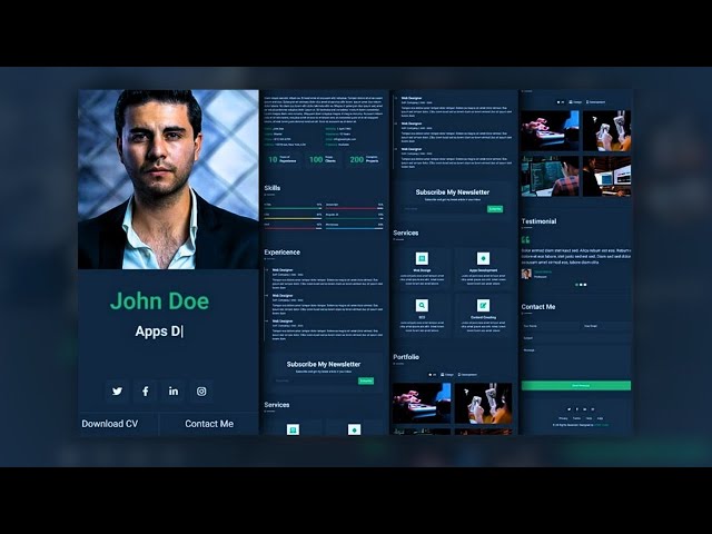 How To Make Animated Portfolio Website | Responsive Portfolio Design Using HTML CSS JavaScript