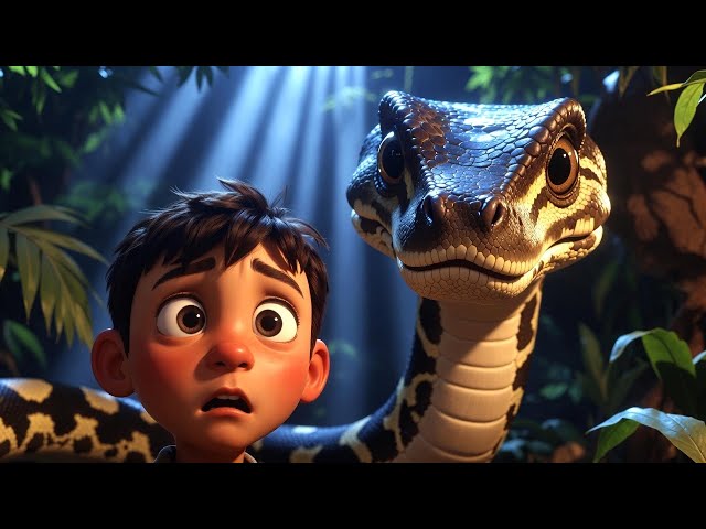 Giant Python Saves a Boy 🐍 | 3D Kids Cartoon Story | Jungle Adventure Animation | Svt Universe 3D 
