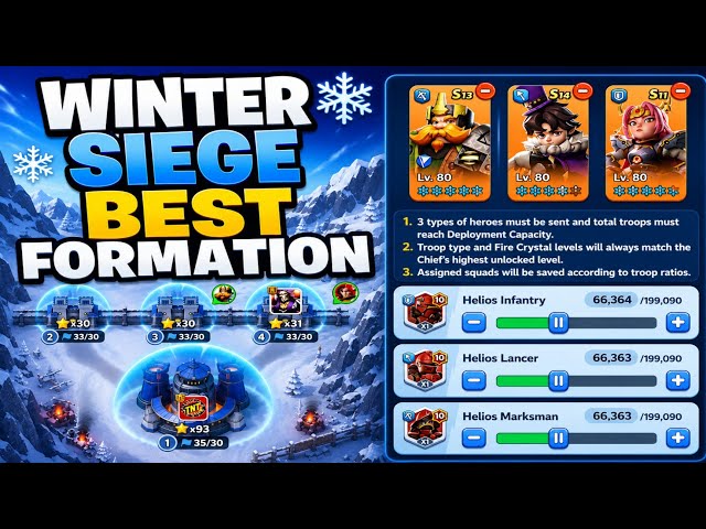 Winter Siege Best Formation and Hero Setup | Preparation Phase Strategy - Whiteout Survival