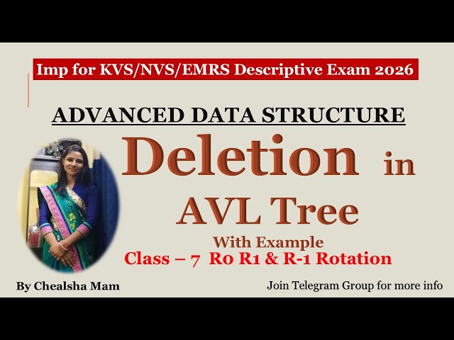 AVL Tree Deletion with Example| R0 R1 R-1 Rotation in AVL Tree| KVS/NVS/EMRS CSE Tier 2|HPSC/UGC NET