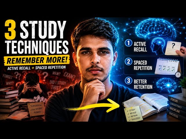 3 Study Techniques to Retain Information Forever | Active Recall & Spaced Repetition
