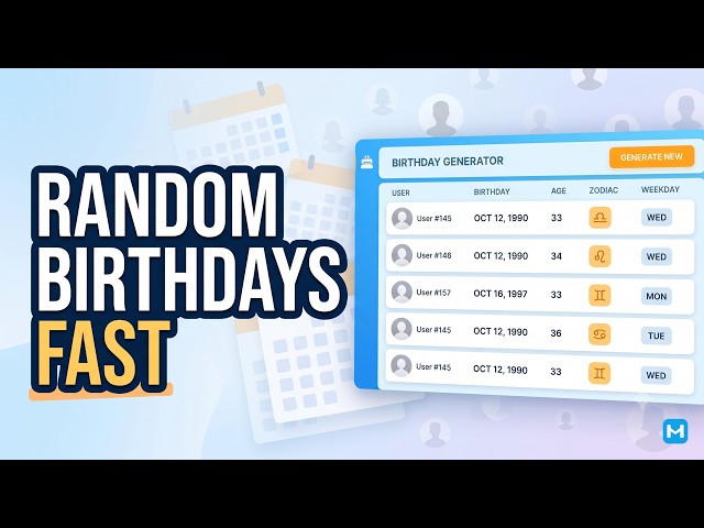 Random Birthday Generator for Realistic Test Data