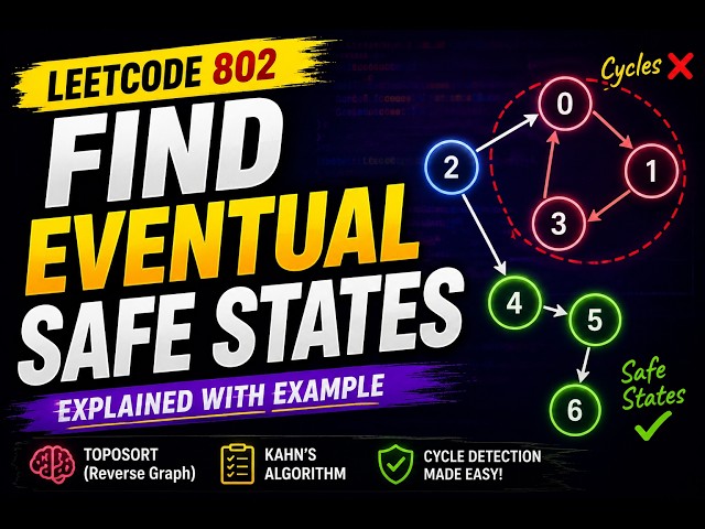 LeetCode 802 — Find Eventual Safe States | Kahn’s Algorithm + Topological Sort
