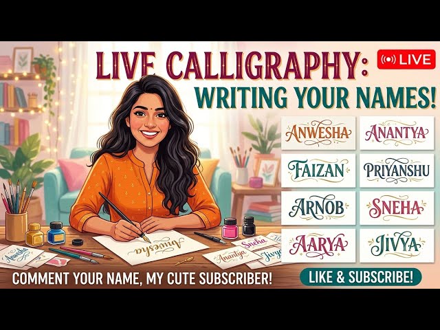 LIVE 🔴 Writing Your Names in Beautiful Calligraphy! 🖊️ | Comment Your Name My Cute Subscribers!