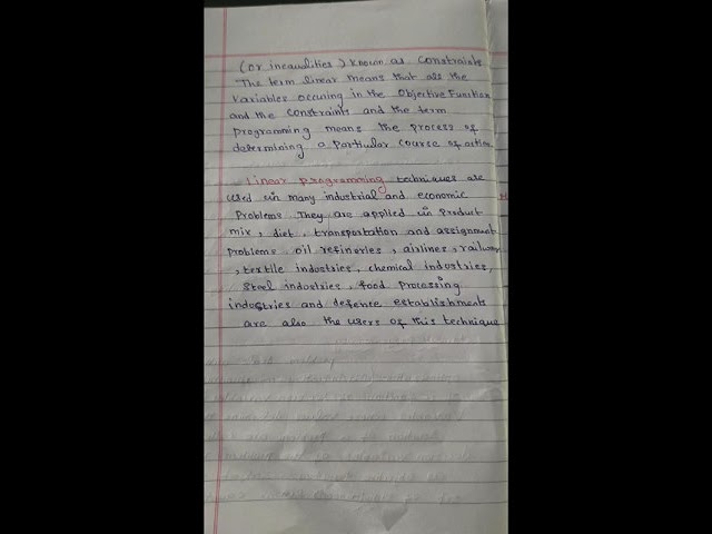 Formulation of linear programming problem