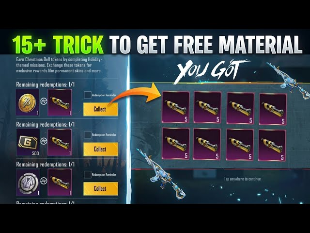 ✅ 15+Trick Get Free Material In Bgmi 100%😍 | How To Get Free Material In Bgmi 