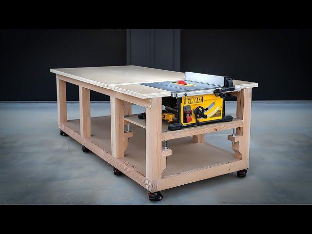 DIY Table Saw Workbench for DeWalt DWE7491 – Mobile Outfeed & Assembly Table
