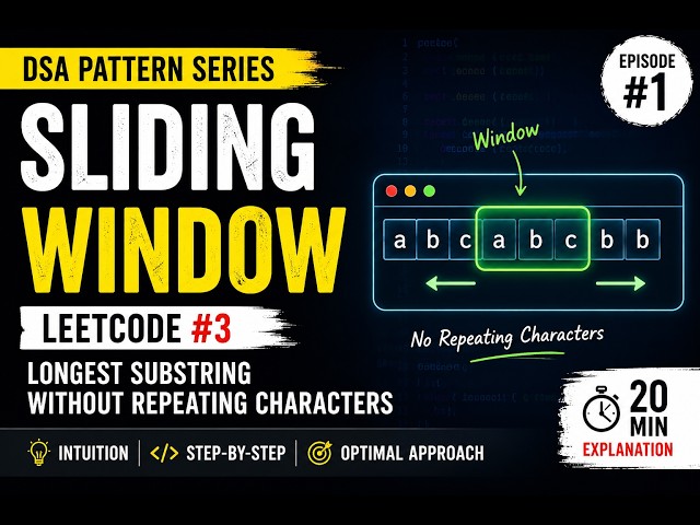 Master the Sliding Window Pattern with LeetCode 3 (20-Minute Deep Dive)