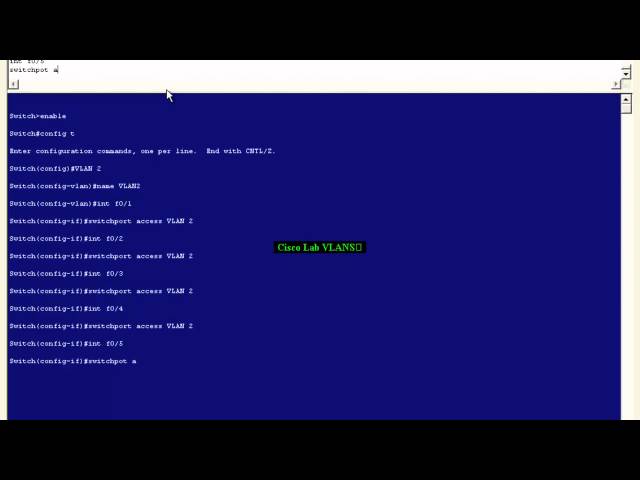 Cisco Lab VLANS