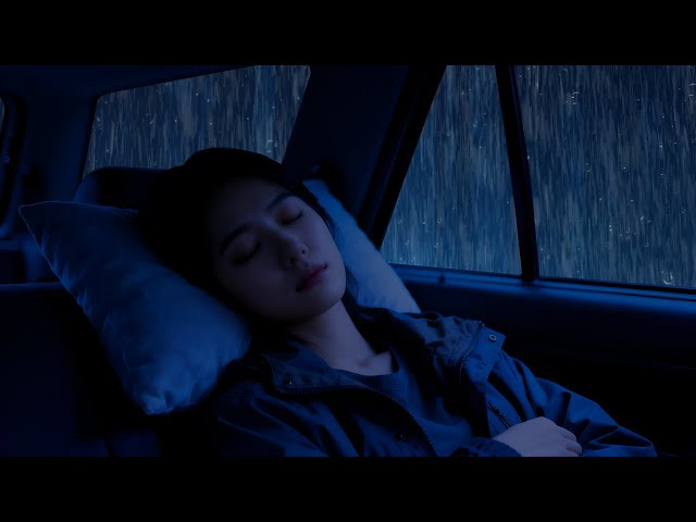 Fall Asleep in 3 Minutes with Heavy Rain & Thunder in the Car | Deep Sleep