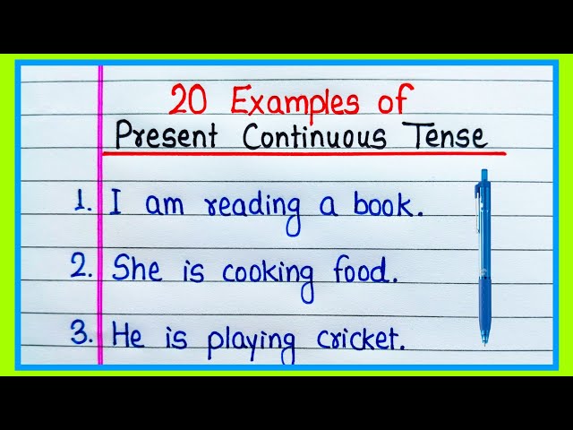 20 Examples of Present Continuous Tense | Present Continuous Tense Examples | English Grammar