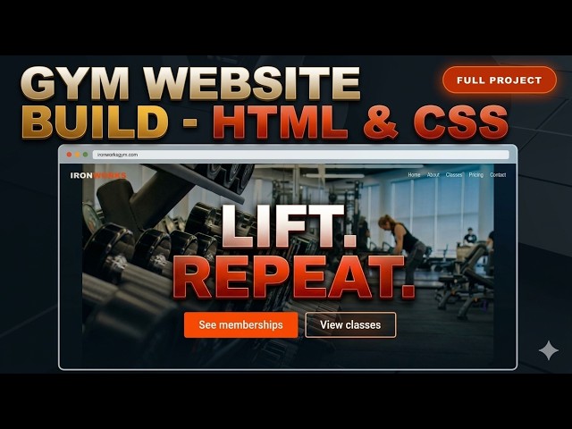 Gym Website Using HTML and CSS | Full Project Tutorial
