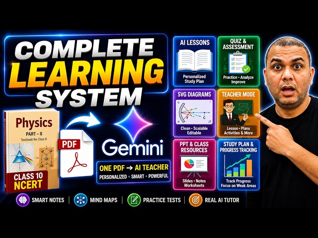 Turn Any PDF into a Complete AI Learning System with Gemini AI (Study & Learn Tutorial) + NotebookLM