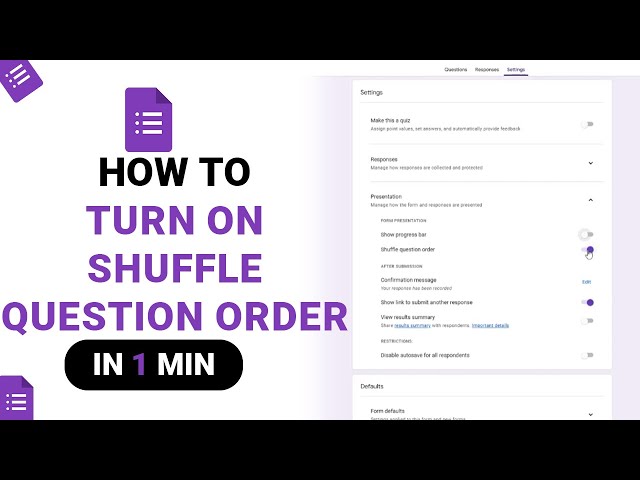 How to Turn On Shuffle Question Order on Google Form [NEW]