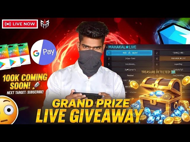 FREE FIRE LIVE- CUSTOM ROOM GIVEAWAY🎁 FF LIVE GIVEAWAY🔥 // #mgofficials #freefirelive #livegiveaway