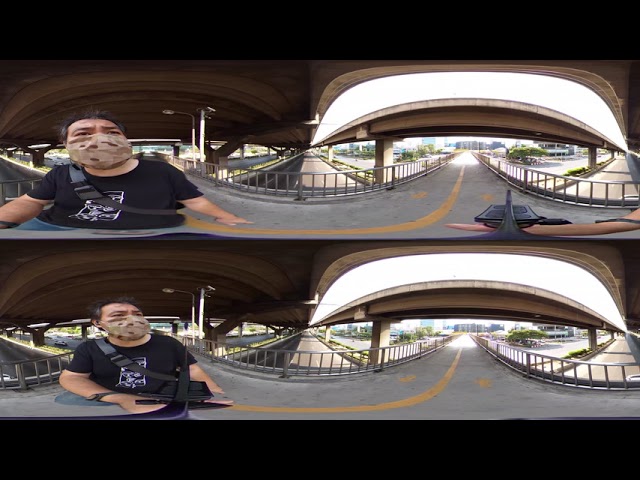 [3D] [VR] [360] [8K] Floating Bridge Over Vibhavadi Road Bangkok Thailand on APRIL 2020