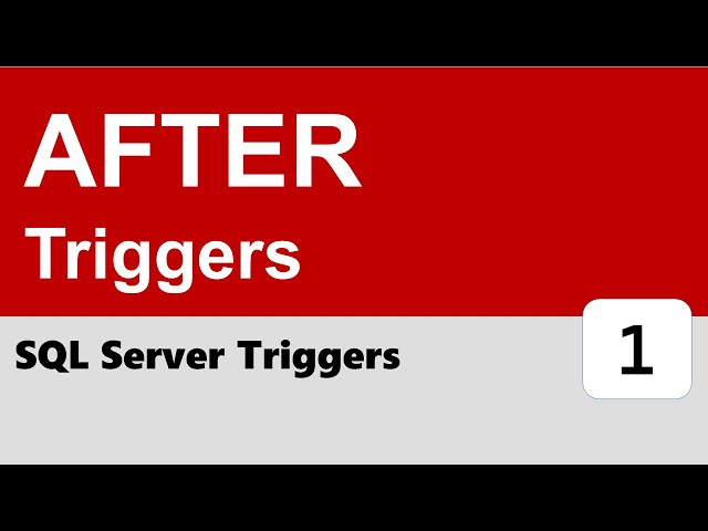 SQL Server Triggers #1 - AFTER Triggers