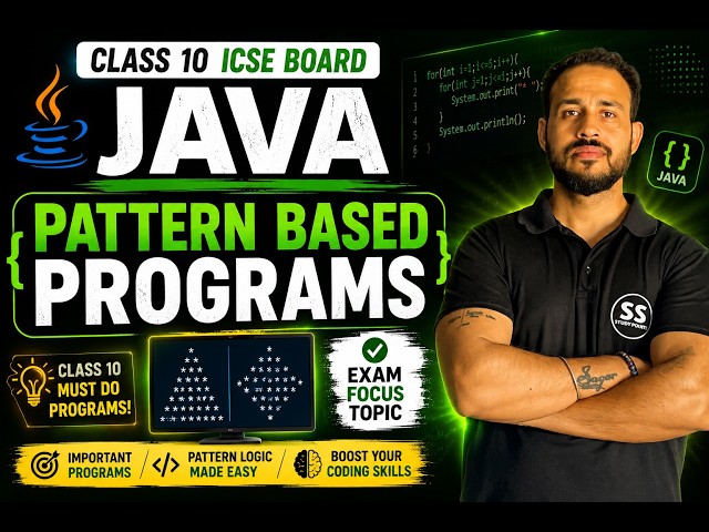 Pattern Program in Java Class 10 ICSE Board | for loop | while loop | do while loop | By: Sagar