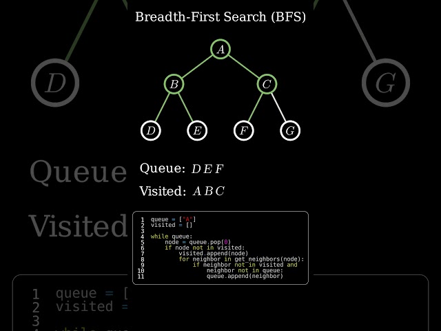 BFS - Breadth First Search algorithm with code #programming #coding #mathematics #education