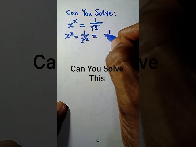 Learn the Trick of Solving Equation Like This. x to the Exponent x Solved with Ease.