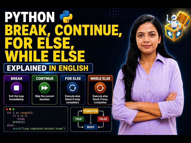 Python Break, Continue, For Else & While Else Explained in One Video | English Python Magicians Hub