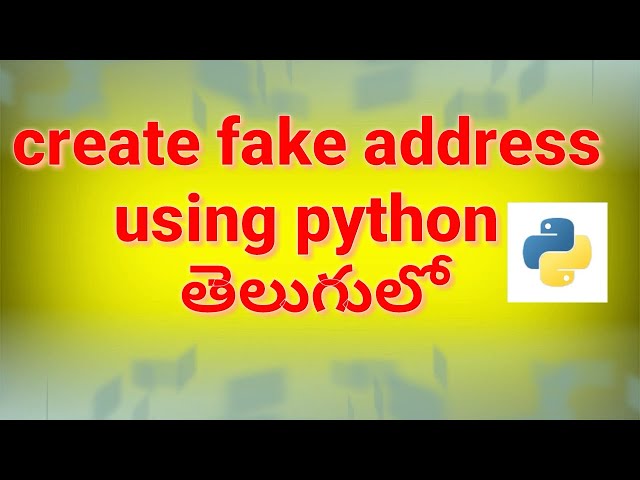 python tutorials in telugu|python classes in telugu|python projects in telugu|python faker module