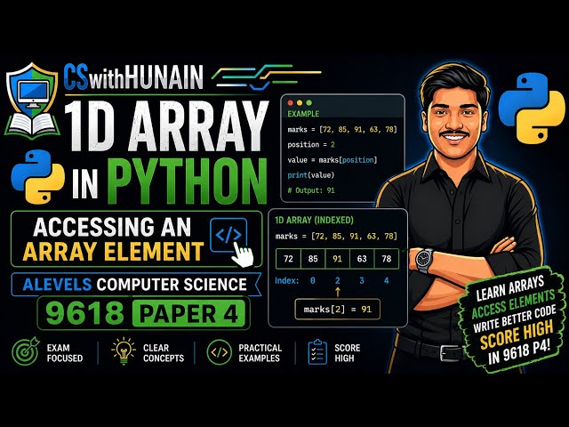 1D Array in Python | Accessing an Array Element | A Level Computer Science 9618 Paper 4