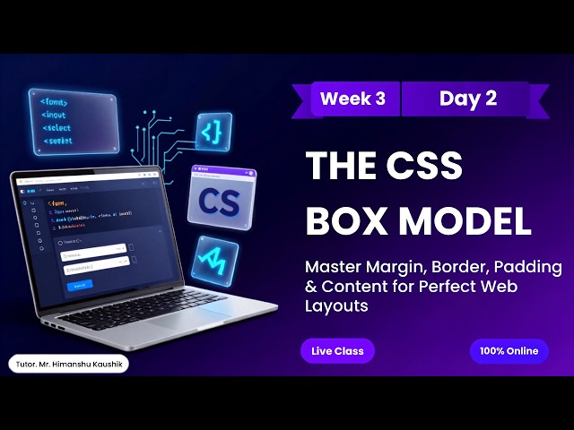 Week 3 – Day 2: The CSS Box Model | Master Margin, Border, Padding & Content for Perfect Web Layouts