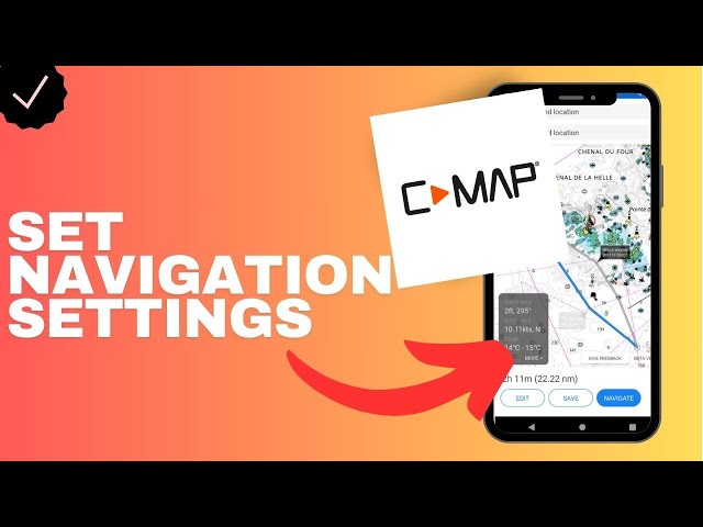 How to set the navigation settings in the C-map app?