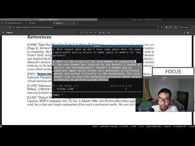 Live study: read along book "Operating Systems: Three Easy Pieces" (Part 145)