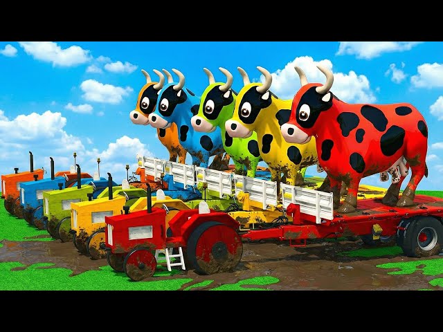 TRANSPORTING GIANT COWS, POPPY & ONIONS WITH MINI TRACTORS - Farming Simulator 25 🚜🐄🚚