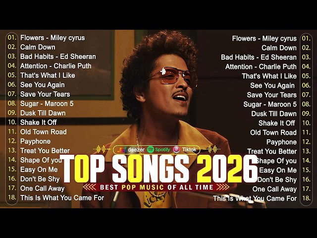 Bruno Mars, Rihanna, The Weeknd, Ed Sheeran, Adele, Dua Lipa, Maroon 5 🍁 Billboard Top 50 This Week