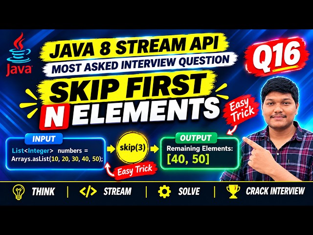 Java 8 Stream API 🔥| Skip First N Elements (Easy Trick) | Most Asked Interview Question