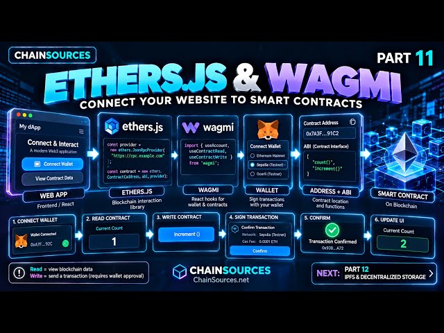 ethers.js & wagmi Explained | Connect Your Web App to Smart Contracts — ChainSources Part 11