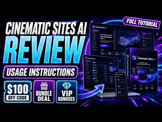 Cinematic Sites AI Tutorial & Review | How to Use It + $100 Off Bundle Deal & VIP Bonuses
