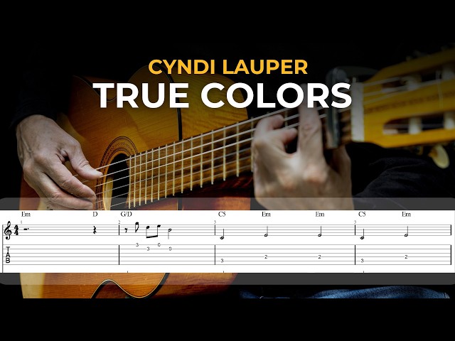 True Colors - Cyndi Lauper | EASY Guitar Lessons TAB - Guitar Tutorial