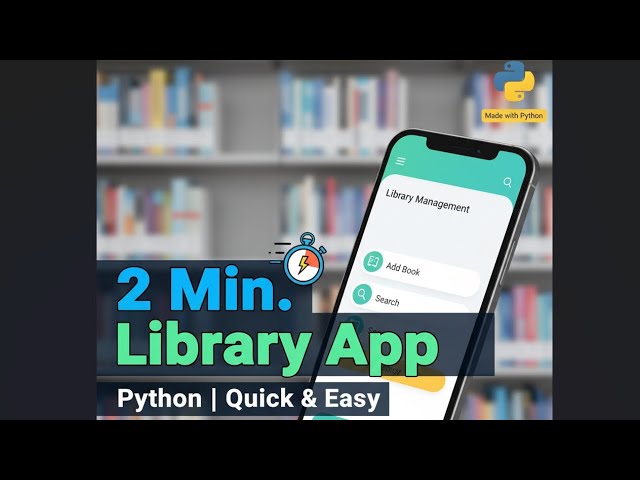 Create a Library management App FAST with Python | 2-Min Tutorial #python #app #miniproject